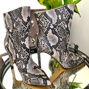 Nine West Faux Snakeskin Booties w/ Box